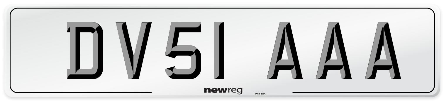 DV51 AAA Number Plate from New Reg